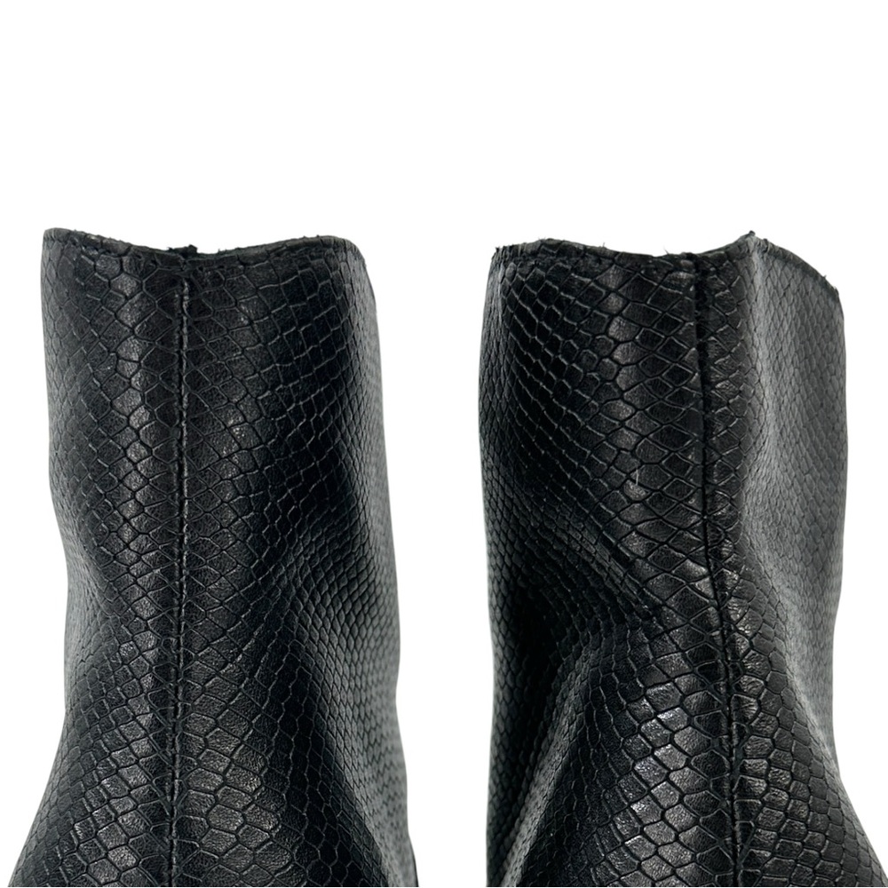 ba&sh Comette Black Python Embossed Leather Suede… - image 8